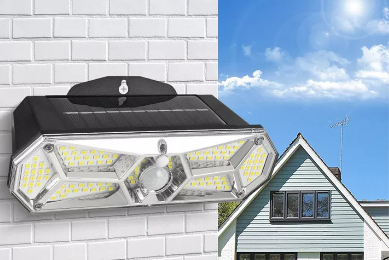 126 LED Solar Motion Sensor Wall Lamp – 1/2/4! Deal Price £9.99