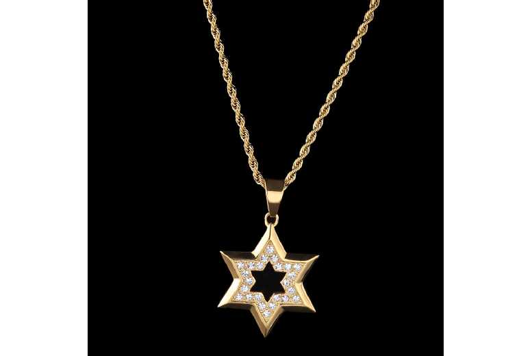 Dazzling Gold-Tone Star Crystal Pendant Necklace – Statement Jewellery, 60cm Chain, Lightweight, Lobster Clasp | Wowcher