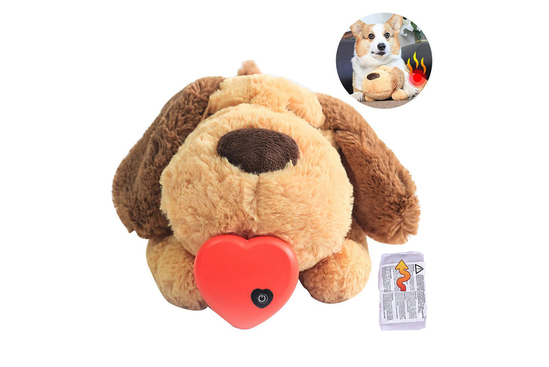 Heated Plush Dog Toy with Heartbeat – Calming Comfort for All Breeds | Wowcher