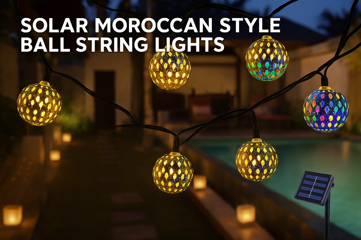 Solar LED Moroccan Ball String Lights – Weatherproof Outdoor Lighting | Wowcher Solar LED Moroccan Ball String Lights – Weatherproof Outdoor Lighting | Wowcher