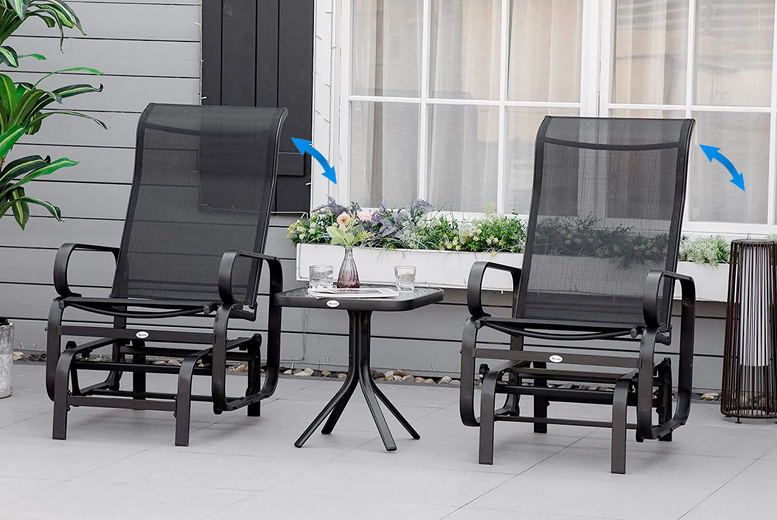Durable Steel Garden Rocking Chair Set with Tea Table – Weather-Resistant, Modern Design | Wowcher Durable Steel Garden Rocking Chair Set with Tea Table – Weather-Resistant, Modern Design | Wowcher