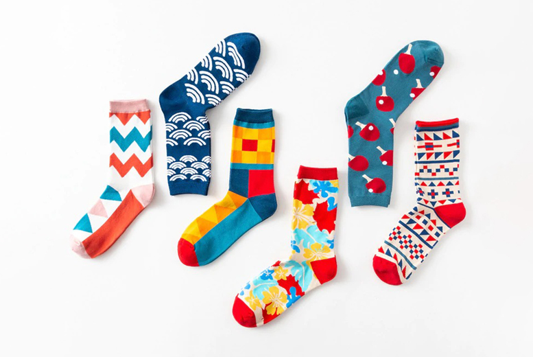 Men’s Colourful Pattern Tube Socks Deal Price £3.99