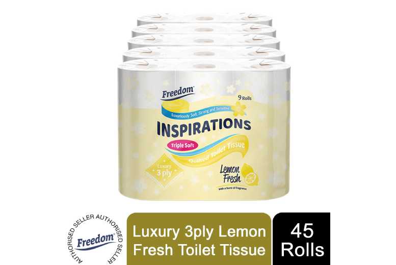 45 Rolls Freedom Lemon Toilet Paper Deal Price £14.99