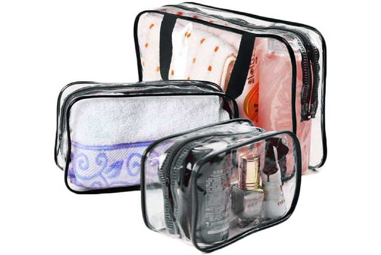 Glamza 3pc Clear Travel Bags Set from LivingSocial IE