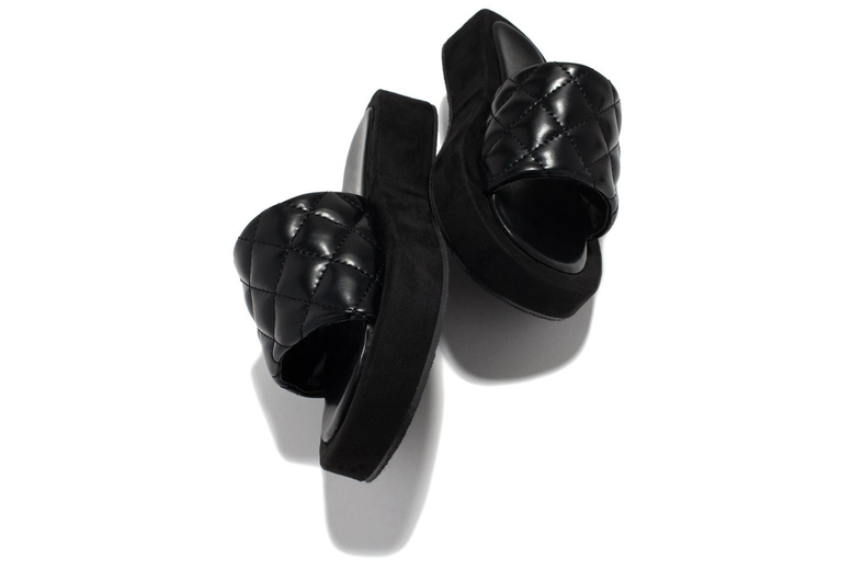 Black Women’s Quilted Platform Sliders – Summer Chic in 3 Colours | Wowcher