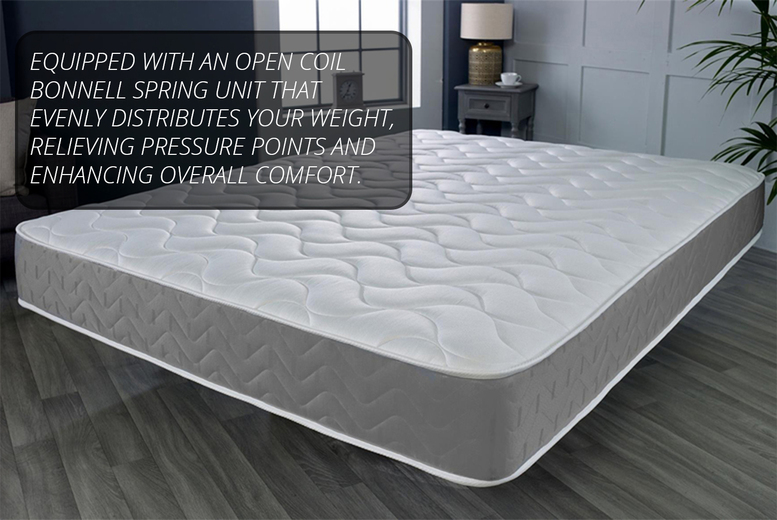 Memory Foam Hybrid Sprung Mattress, 3ft Single, Grey | Wowcher