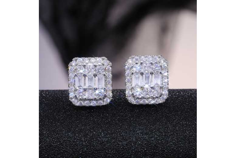 Dazzling Crystal-Filled Zircon Earrings | Wowcher