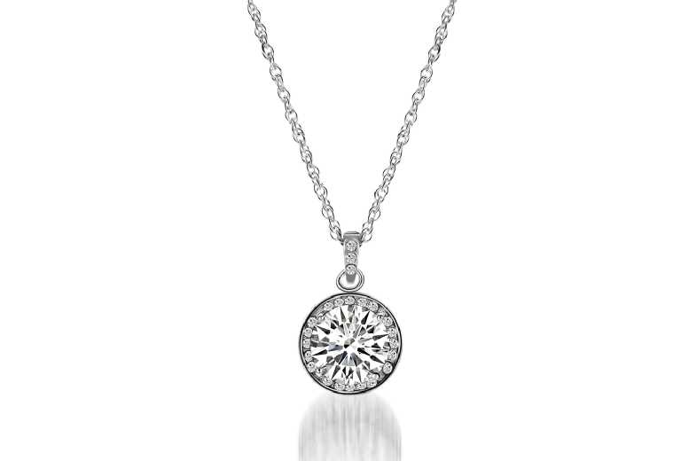 Dazzling Round Silver Crystal Pendant | Wowcher