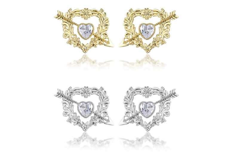 Dazzling Crystal Cupid Arrow Heart Earrings | Wowcher