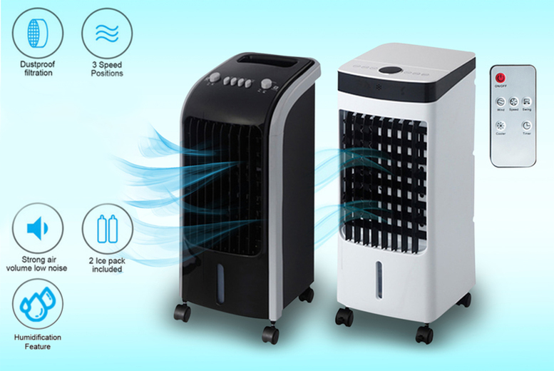 80W 4L Portable Air Cooler Fan with optional Remote Control – Next Day Delivery! Deal Price £32.99