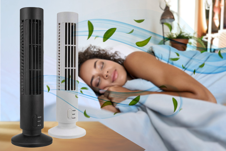 Oscillating Air Cooler 13″ Tower Fan – Black or White! Deal Price £12.99