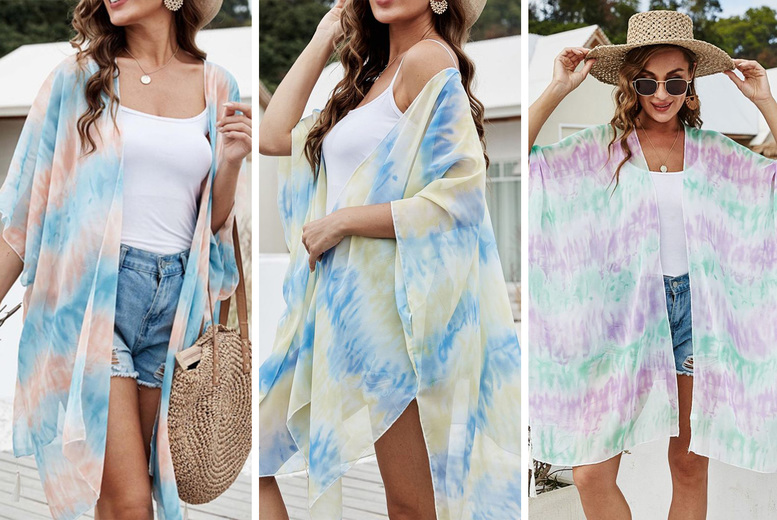 Sheer Tie Dye Print Kimono – 3 Colours!