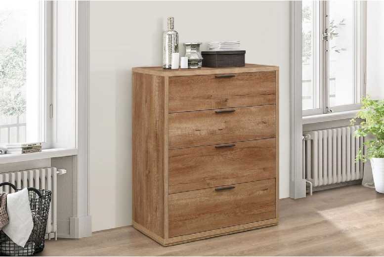 Drawer Chest in Rustic Oak Finish Deal Price £284.99