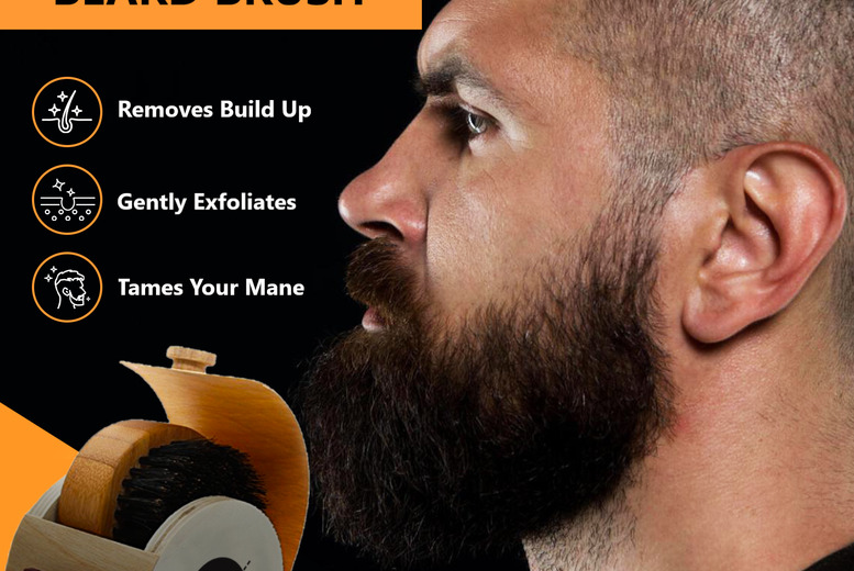 Global Fulfillment Limited (Forever Cosmetics) Groomarang 'O' Shape Boar Bristle Beard Brush - Premium Men's Beard Grooming Tool | Wowcher