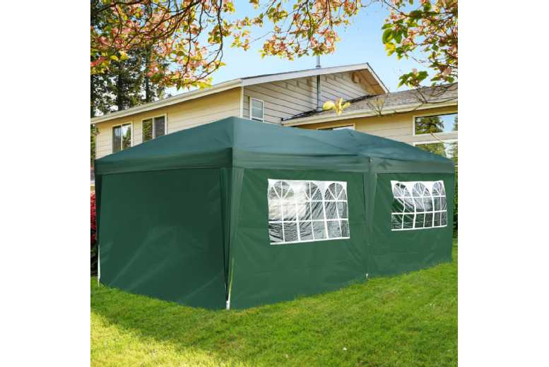 Outsunny Heavy Duty Water Resistant Pop Up Gazebo-Green Outsunny Heavy Duty Water Resistant Pop Up Gazebo-Green