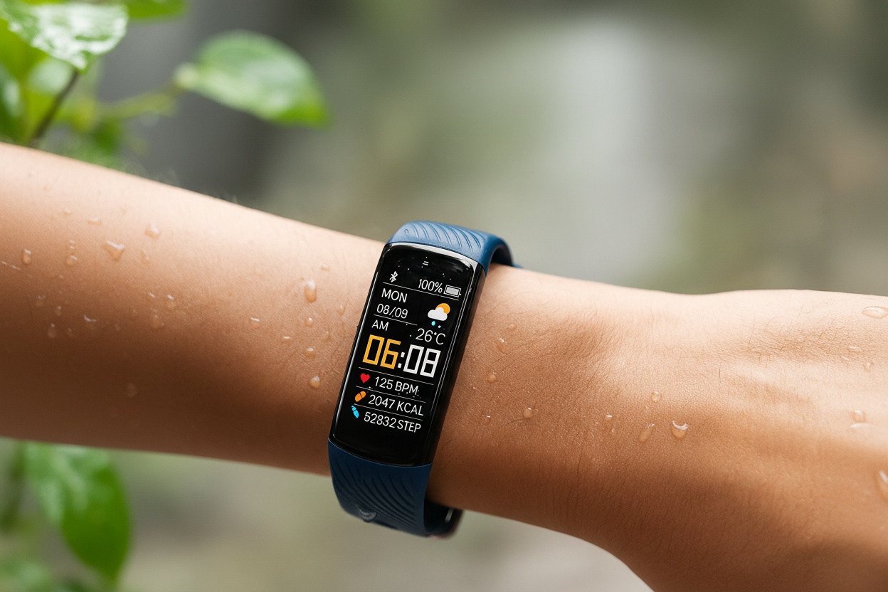 Waterproof Smart Watch Fitness Tracker - Heart Rate Monitor, Sleep Tracking, Wearable Tech Compatible with Android & iOS | Wowcher