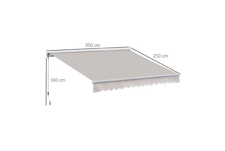 Outsunny Deluxe Retractable Garden Awning – Adjustable Shade, Cream/White, Weather-Resistant | Wowcher Outsunny Deluxe Retractable Garden Awning – Adjustable Shade, Cream/White, Weather-Resistant | Wowcher