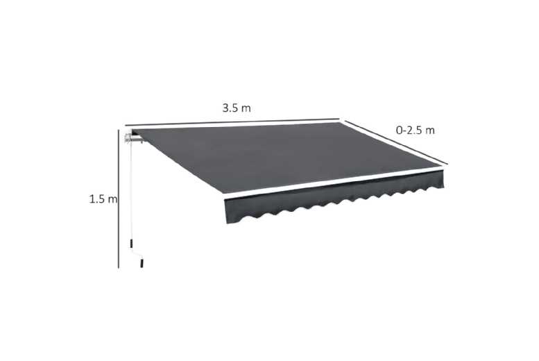 Outsunny Retractable Manual Garden Awning 3.5m x 2.5m – Outdoor Sun Shade for Family Leisure & Play | Wowcher Outsunny Retractable Manual Garden Awning 3.5m x 2.5m – Outdoor Sun Shade for Family Leisure & Play | Wowcher