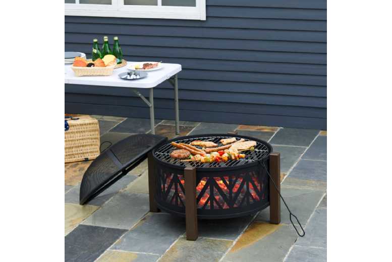 Outsunny Steel Fire Pit & Grill – Portable BBQ Heater for Gardens & Patios | Wowcher Outsunny Steel Fire Pit & Grill – Portable BBQ Heater for Gardens & Patios | Wowcher