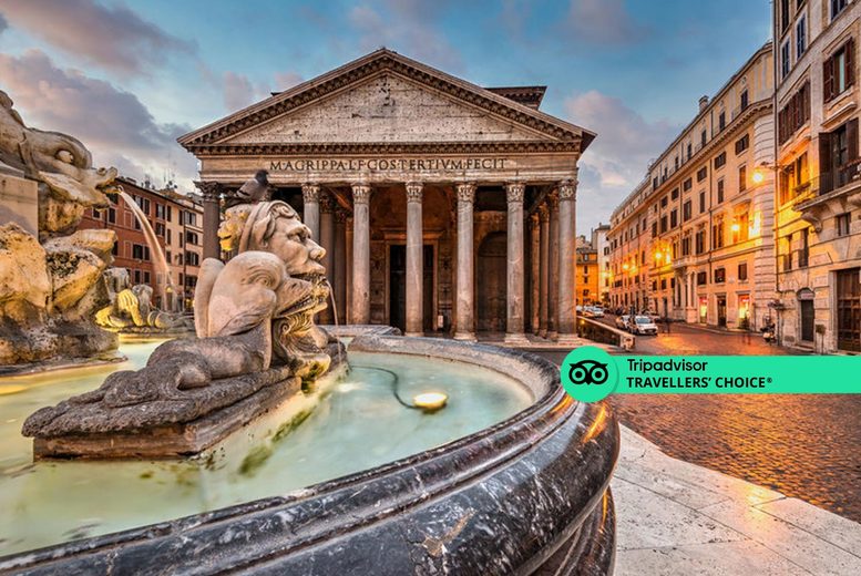 A Rome, Italy hotel stay with breakfast and return flights from four airports. From £169pp for two nights, from £259pp for three nights, or from £299pp for four nights – save up to 30% A Rome, Italy hotel stay with breakfast and return flights from four airports. From £169pp for two nights, from £259pp for three nights, or from £299pp for four nights – save up to 30%