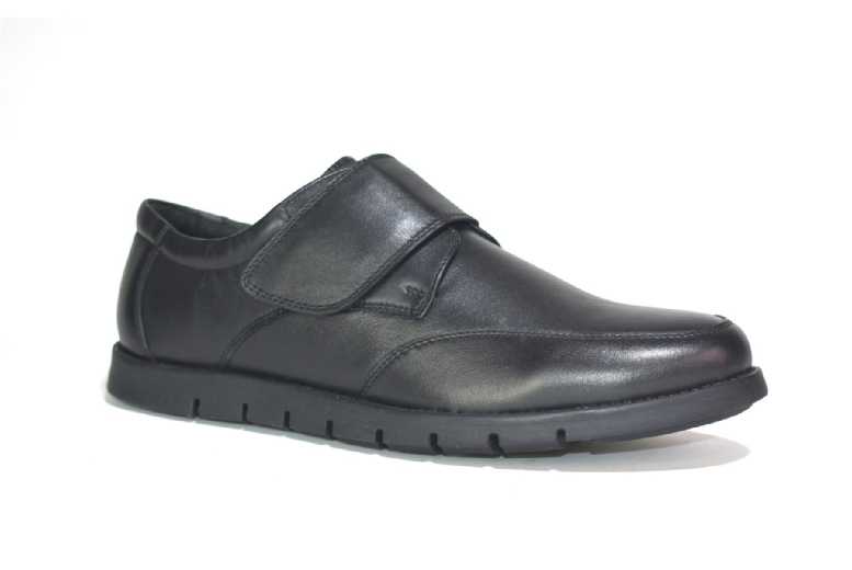 Black Men’s Durable Touch Fastening Slip-On Shoes – Casual & Formal Easy-Fasten Footwear | Wowcher
