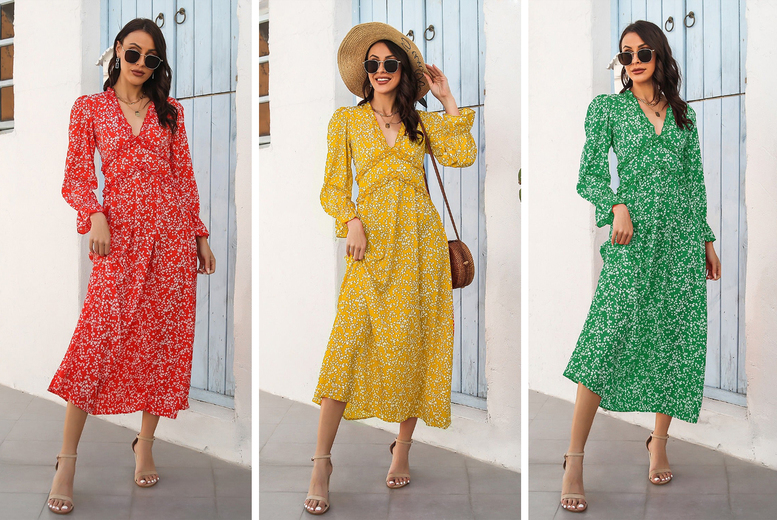 Women’s Long Boho Summer Dress – 3 Colours & UK Sizes 10-18