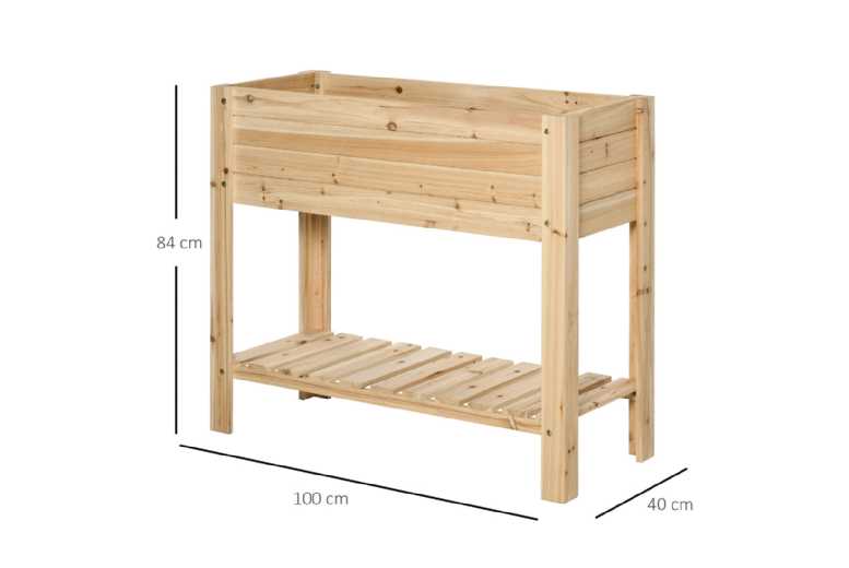 Outsunny Wooden Raised Plant Stand Outsunny Wooden Raised Plant Stand