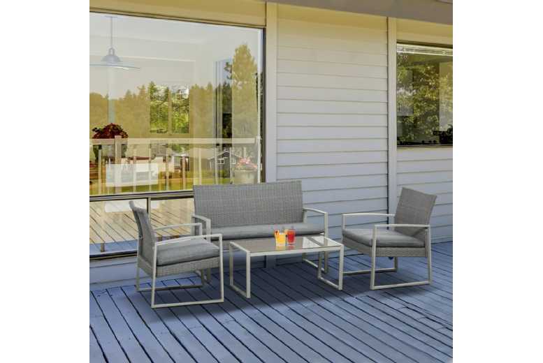 £699.8 instead of £1343.99 for a Outsunny 4 PCs PE Rattan Wicker Sofa Set – save up to 48% £699.8 instead of £1343.99 for a Outsunny 4 PCs PE Rattan Wicker Sofa Set – save up to 48%