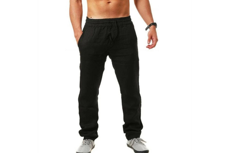 Men’s Cotton Trousers with Elastic Waistband – Versatile & Comfortable | Wowcher