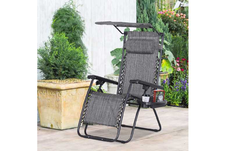 Outsunny Zero Gravity Deck Chair canopy at LivingSocial