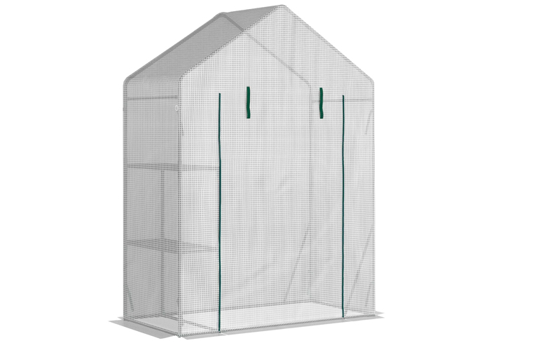 Outsunny Portable Walk-In Greenhouse with Shelves | Wowcher