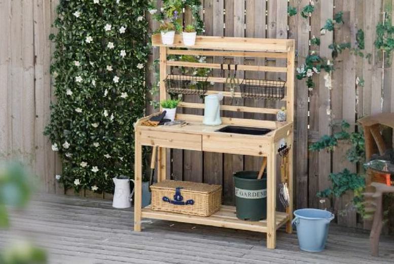£121.3 instead of £231.99 for a Outsunny Potting Bench Table – save up to 48% £121.3 instead of £231.99 for a Outsunny Potting Bench Table – save up to 48%