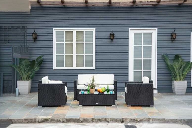 Outsunny 4-Seater Modern Black Rattan Garden Sofa Set – Weather-Resistant | Wowcher Outsunny 4-Seater Modern Black Rattan Garden Sofa Set – Weather-Resistant | Wowcher