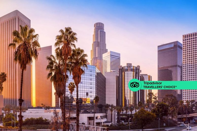 A Los Angeles, USA hotel stay with return flights from five airports. From £1149pp for a five-night stay, or from £1339pp for a seven-night stay, or secure your holiday with a deposit from £99pp – save up to 22% A Los Angeles, USA hotel stay with return flights from five airports. From £1149pp for a five-night stay, or from £1339pp for a seven-night stay, or secure your holiday with a deposit from £99pp – save up to 22%