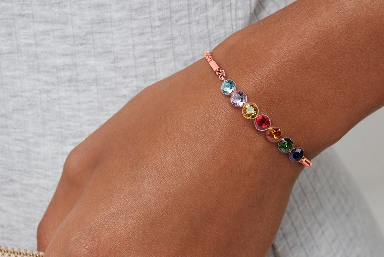 18K plated Luxury crystals Rainbow bracelets Deal Price £11.99