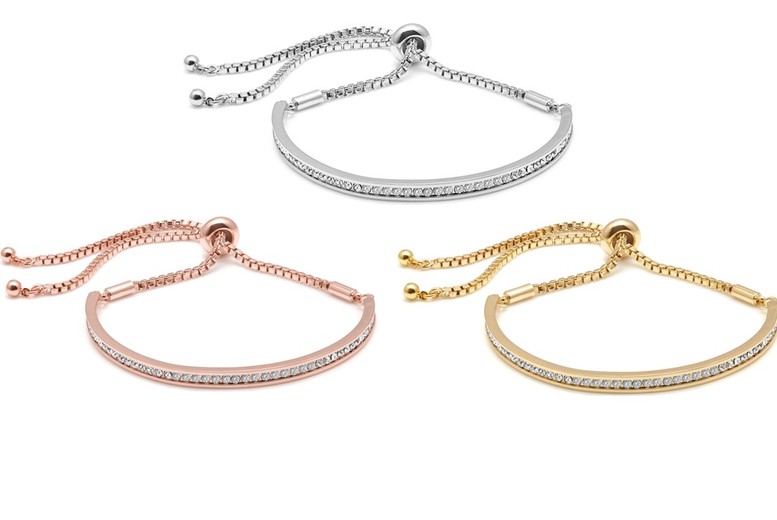 18K Gold Luxury Crystals Friendship Bracelet Deal Price £13.99