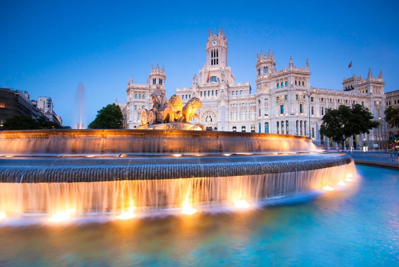 A 4* Madrid, Spain hotel stay with breakfast and return flights from four airports. From £129pp for a two-night stay, from £199pp for a three-night stay, or from £259pp for a four-night stay – save up to 39% A 4* Madrid, Spain hotel stay with breakfast and return flights from four airports. From £129pp for a two-night stay, from £199pp for a three-night stay, or from £259pp for a four-night stay – save up to 39%