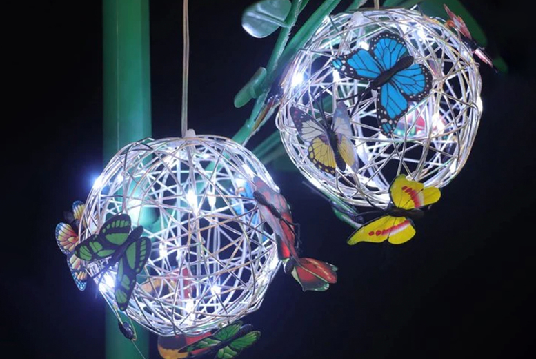Solar Hanging LED Butterfly Ball at LivingSocial