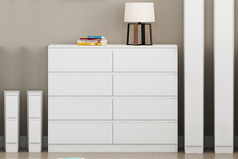Matte White Modern Chest of Drawers Deal Price £110.00