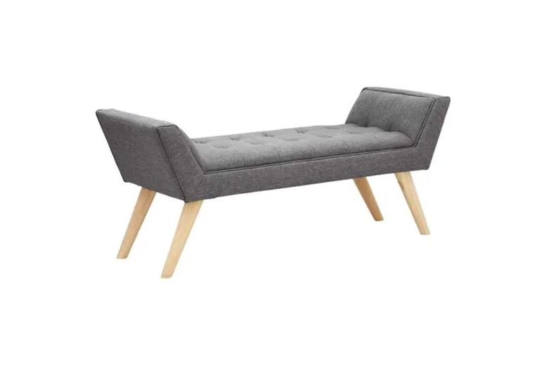 Milan Upholstered Hopsack Bench – Dark Grey or Grey Milan Upholstered Hopsack Bench – Dark Grey or Grey