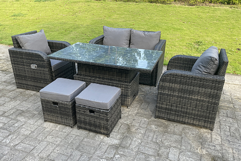 £799 instead of £1999.99 for a four-seater grey rattan garden furniture set or £899 for a six-seater furniture set from Fimous – save up to 60% £799 instead of £1999.99 for a four-seater grey rattan garden furniture set or £899 for a six-seater furniture set from Fimous – save up to 60%