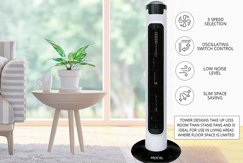 Oscillating Tower Fan – 29″ or 32″ Deal Price £26.99