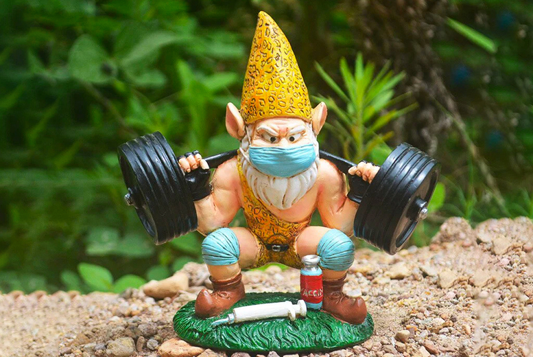 Decorative Resin Weightlifting Garden Gnome Deal Price £9.99
