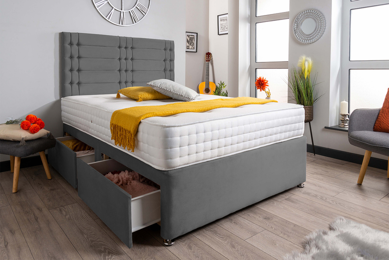 From £179.99 instead of £499.99 for a modern velvet divan bed set from SleepyN – save up to 64% From £179.99 instead of £499.99 for a modern velvet divan bed set from SleepyN – save up to 64%