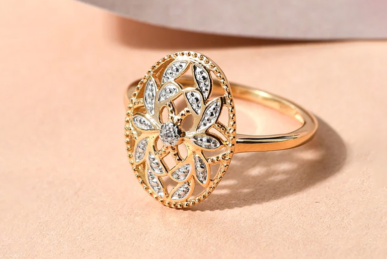 £139 instead of £499.99 for a diamond petal ring in gold from Dubai Gems – save 72% £139 instead of £499.99 for a diamond petal ring in gold from Dubai Gems – save 72%