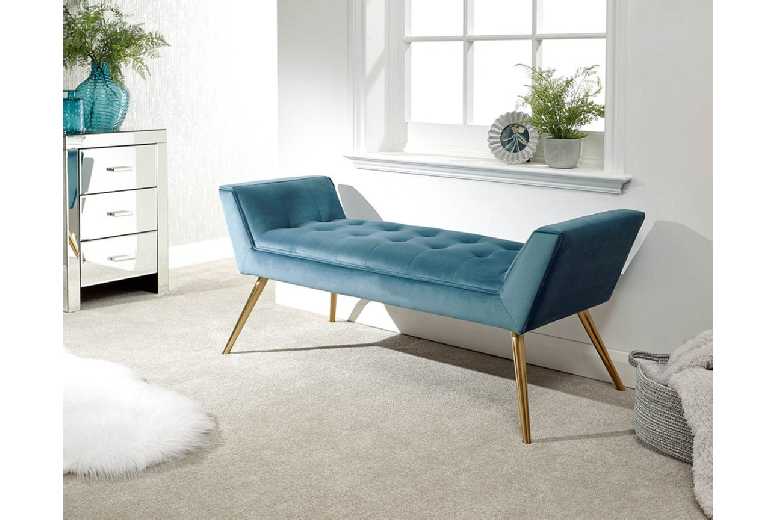 £137.99 instead of £314.99 for a Velvet Turin Window Seat Gold Legs – save up to 56% £137.99 instead of £314.99 for a Velvet Turin Window Seat Gold Legs – save up to 56%