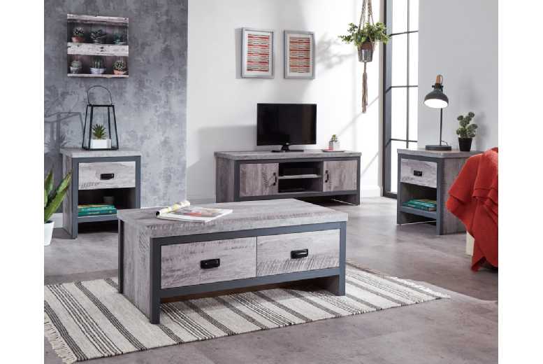 Boston Grey Living Room Furniture Range Deal Price £64.99