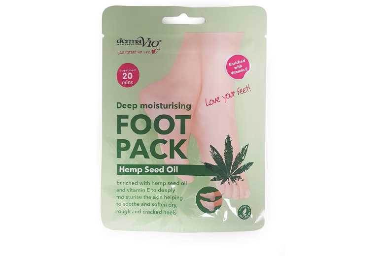 Derma V10 Ultimate Deep Moisturising Foot Pack – Vegan Skincare with Vitamin E & Hemp Seed Oil | Wowcher