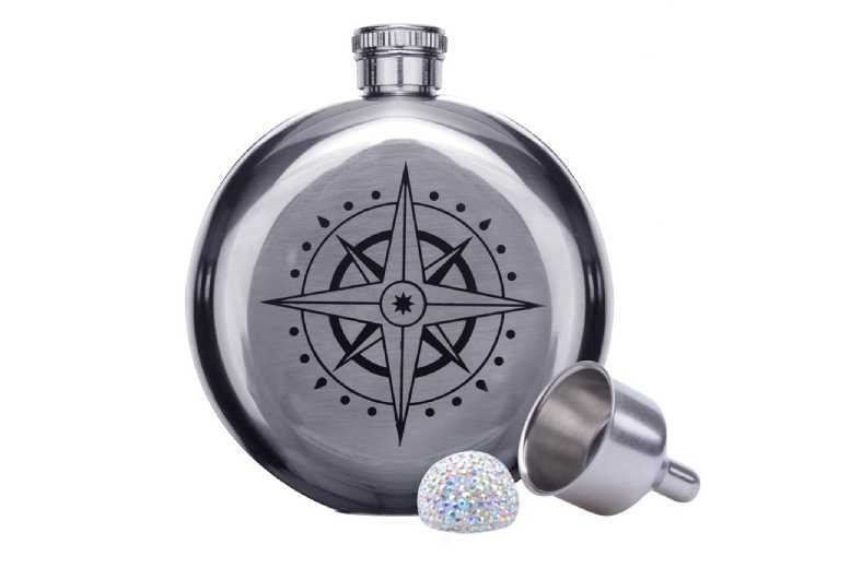 Hip flask, Extra Crystal Lid and Funnel Deal Price £6.99