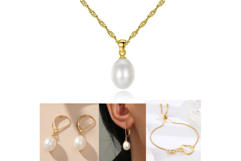 Dazzling Freshwater Pearl Jewelry Tri-Set | Wowcher